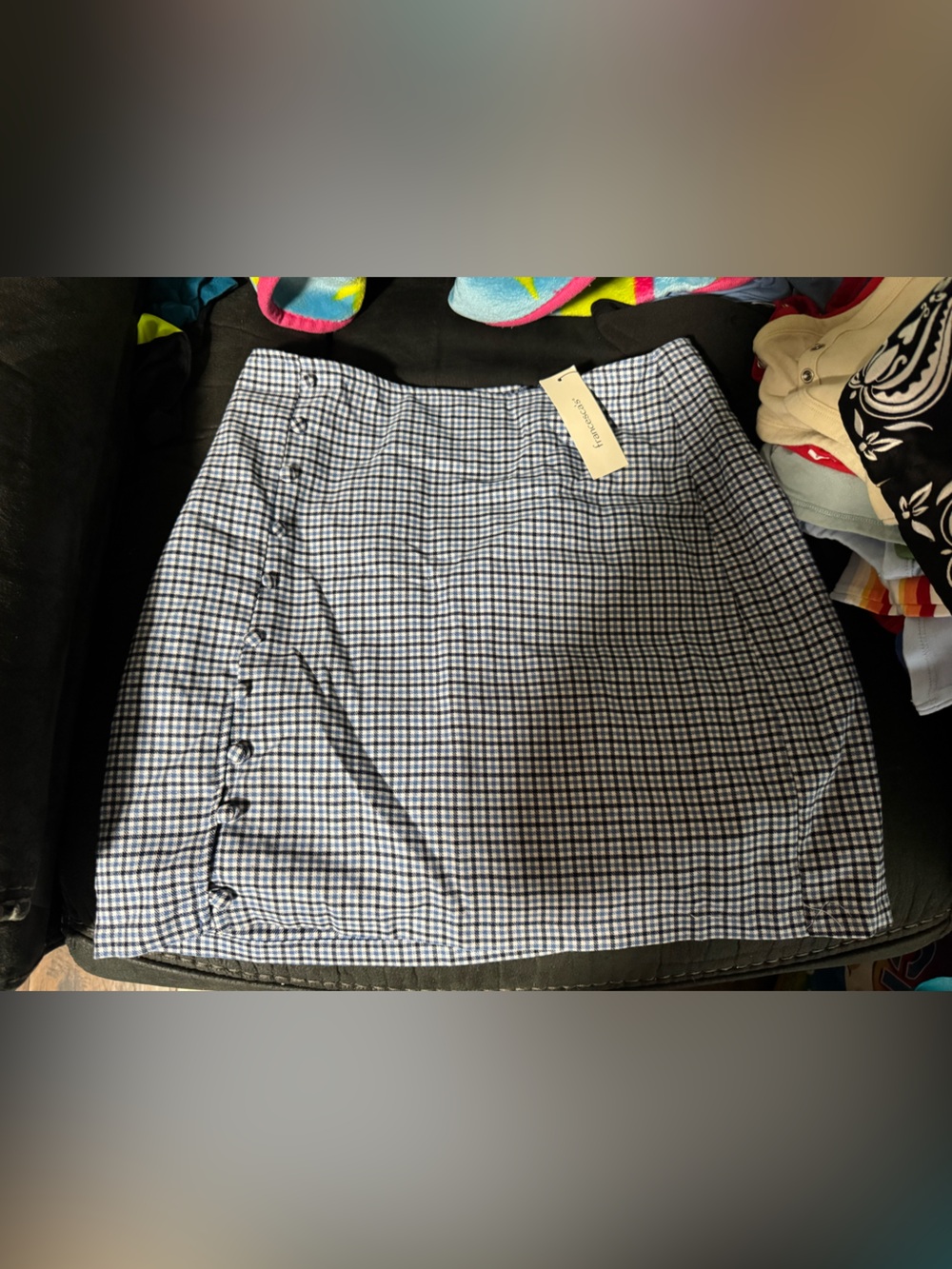 Francesca's Collections women’s blue plaid skirt